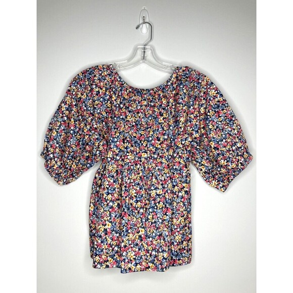 Old Navy Top Women Small Floral Pattern Balloon Sleeve Elastic Arm Chest NWT - Picture 6 of 8